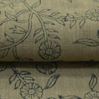 Ochre Bloom Linen Fabric Linen Fabric