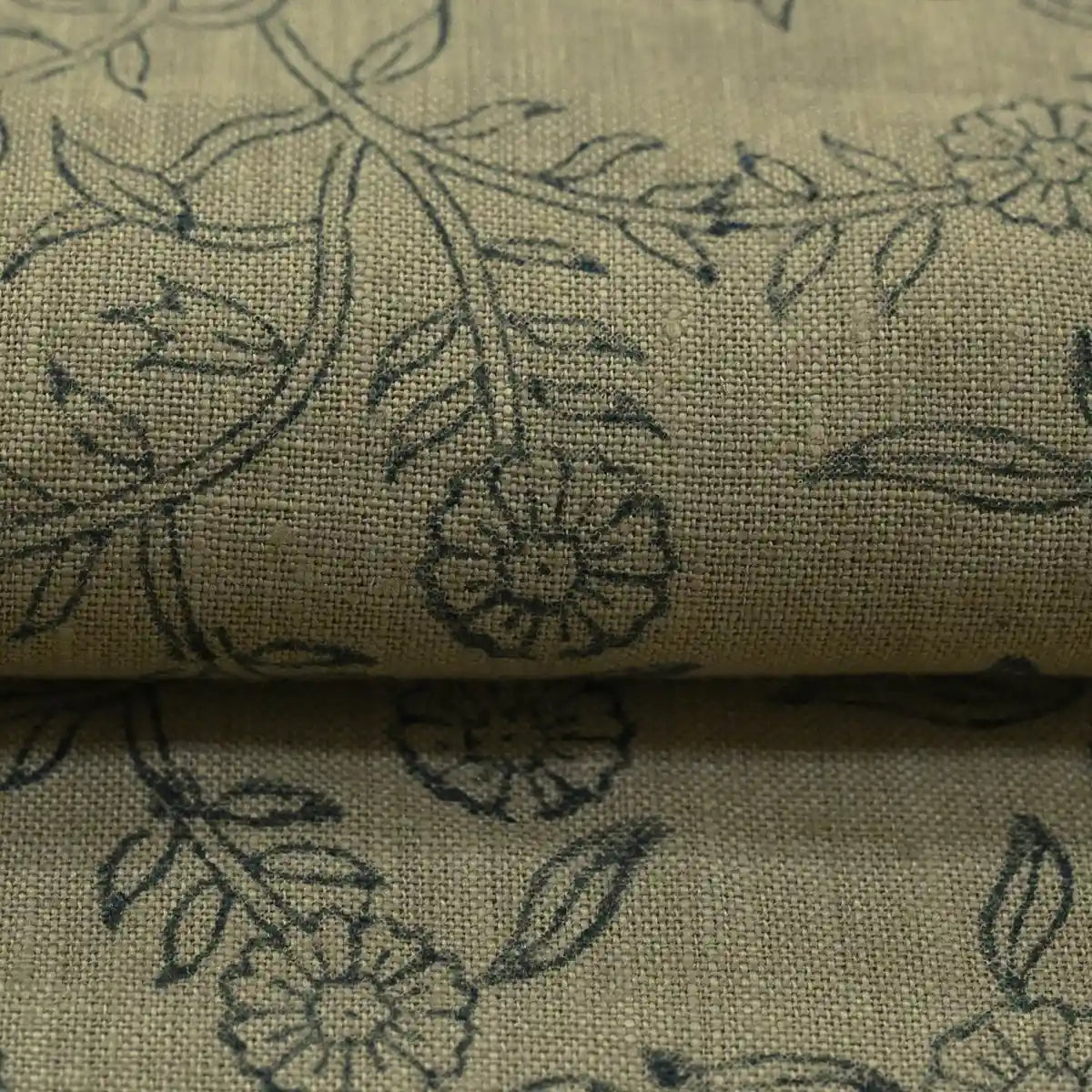 Ochre Bloom Linen Fabric Linen Fabric