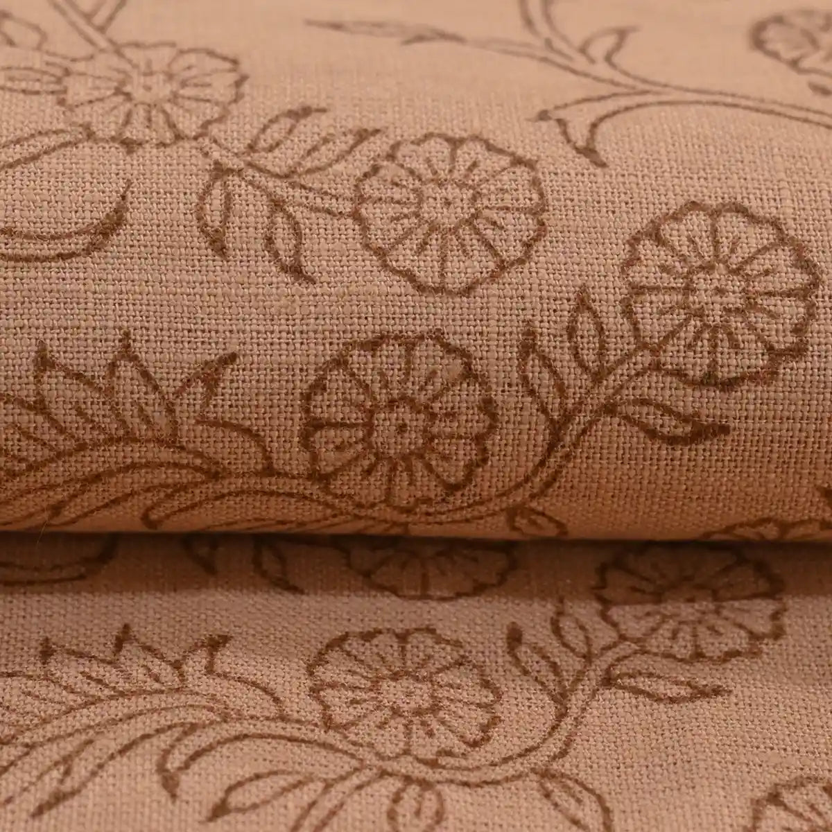 Ochre Bloom Linen Fabric Linen Fabric