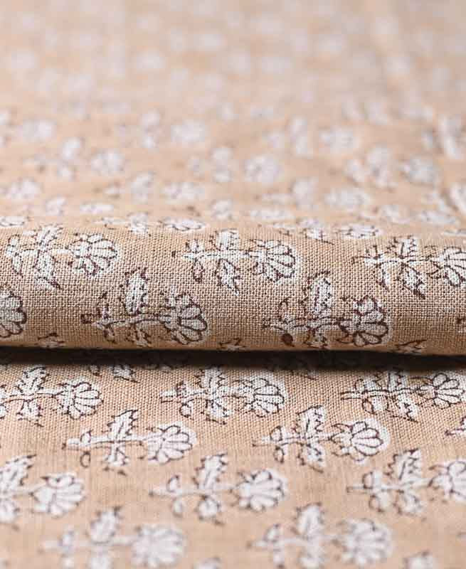 Iris Linen Block Print Linen Fabric