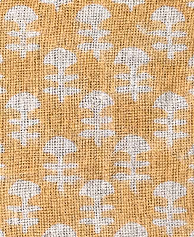 Edith Block Printed Linen Fabric Linen Fabric