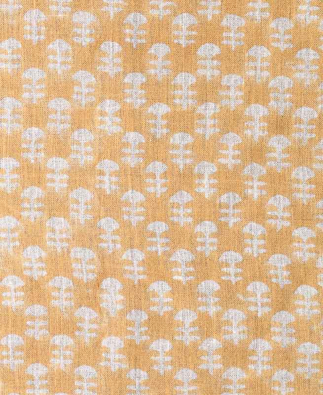 Edith Block Printed Linen Fabric Linen Fabric