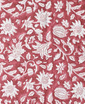 Adrian Hand Block Printed Linen Fabric Oxblood Linen Fabric