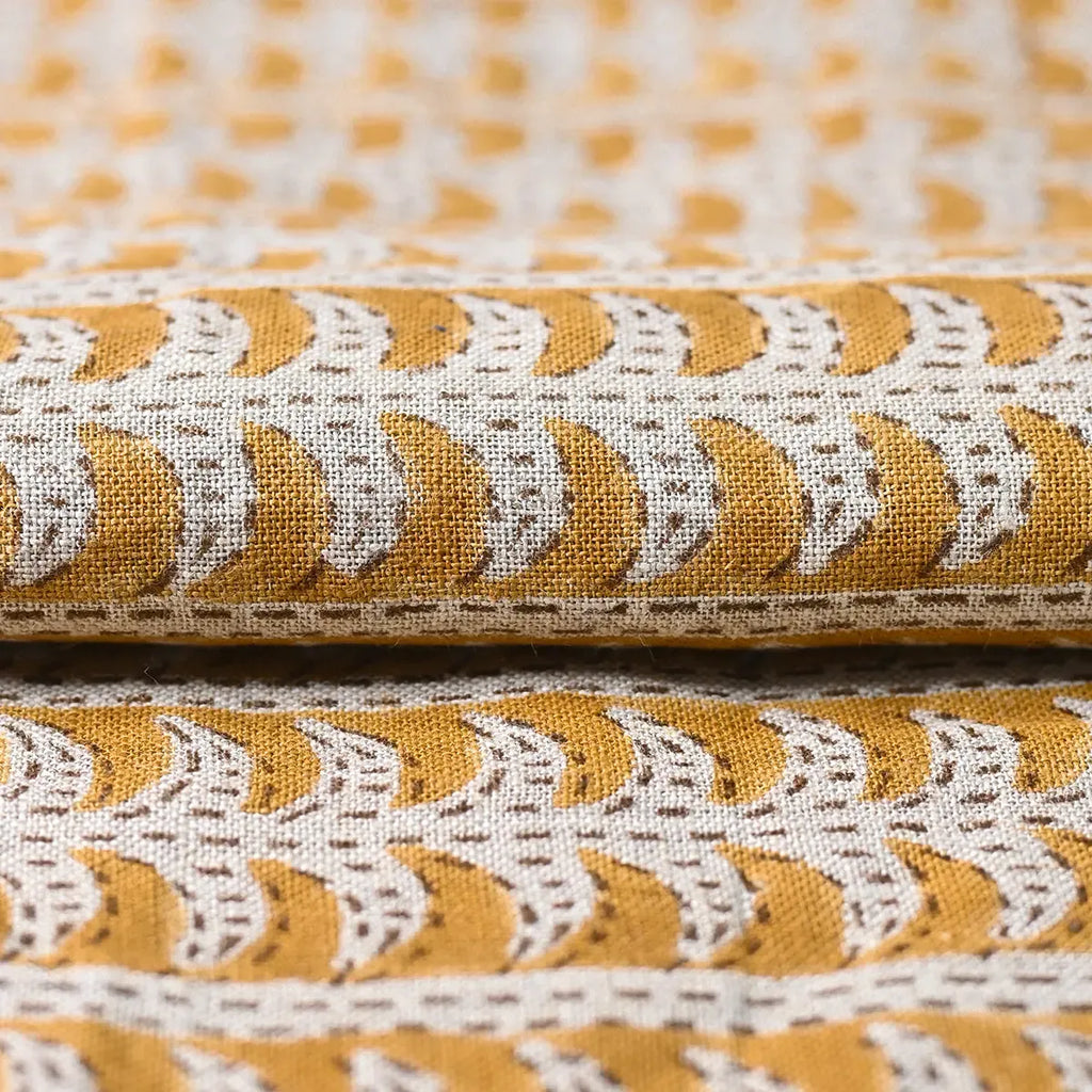 Dixie Hand Block Print Linen Fabric Linen Fabric