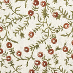 Botanical Drift Ochre Bloom Linen Pillow Cover - Ivory & Red Pillow Covers