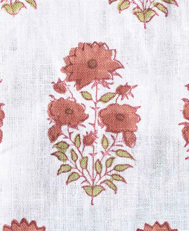 Skye Block Print Linen Linen Fabric