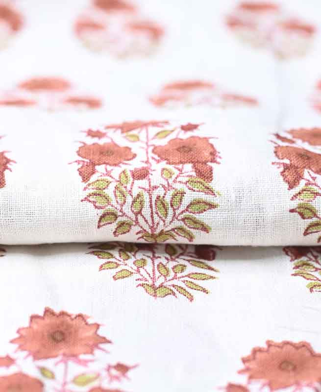 Skye Block Print Linen Linen Fabric