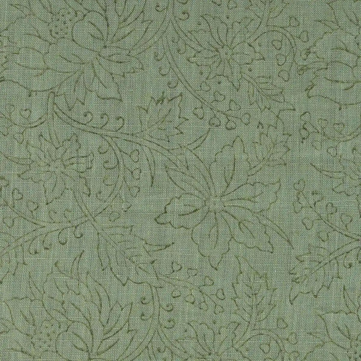 Botanical Drift Blossoms Trail Linen Pillow Cover - Mint & Sage Green Pillow Covers