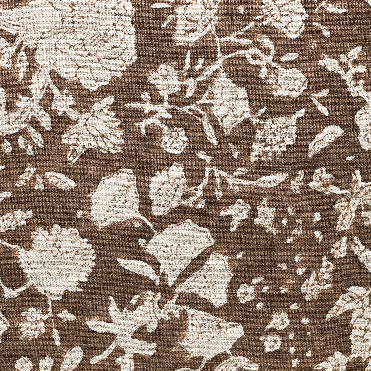 Vivian Hand Block Printed Linen Fabric Yard Natural Linen Linen Fabric