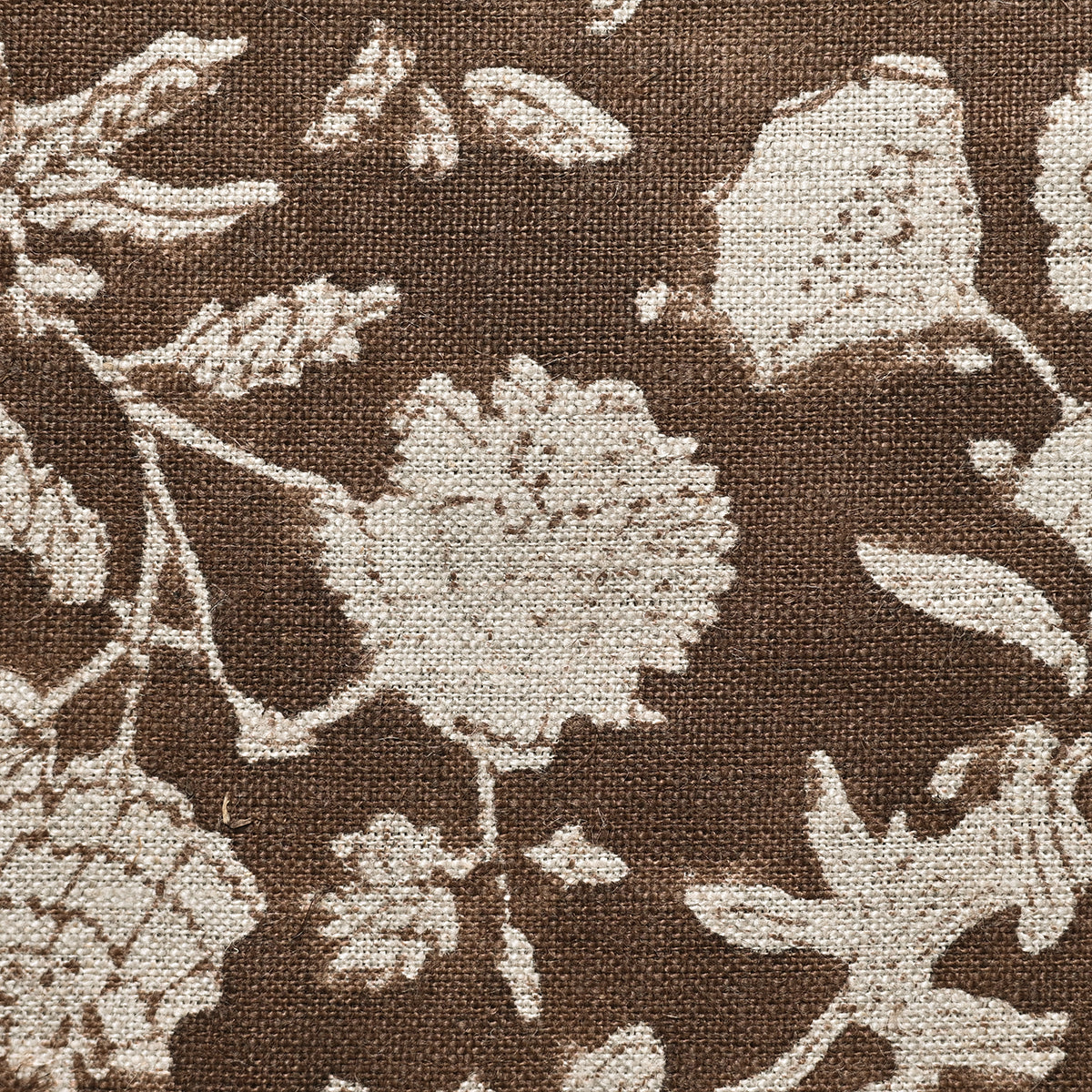 Vivian Hand Block Printed Linen Fabric Swatch Natural Linen Linen Fabric