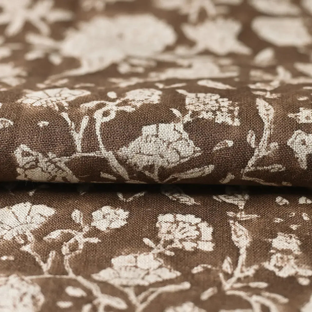 Vivian Hand Block Printed Linen Fabric Linen Fabric