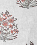 Danielle Indian Block Print Linen Spiced Pumpkin Linen Fabric