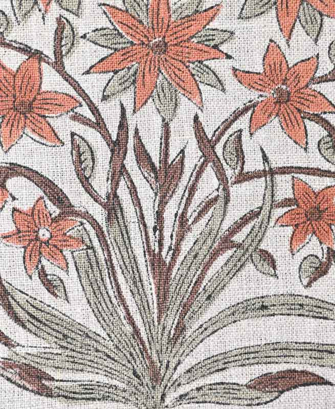 Danielle Indian Block Print Linen Linen Fabric