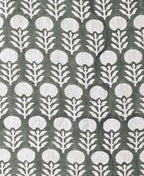 Edison Hand Block Printed Indian Linen Fabric Green Linen Fabric