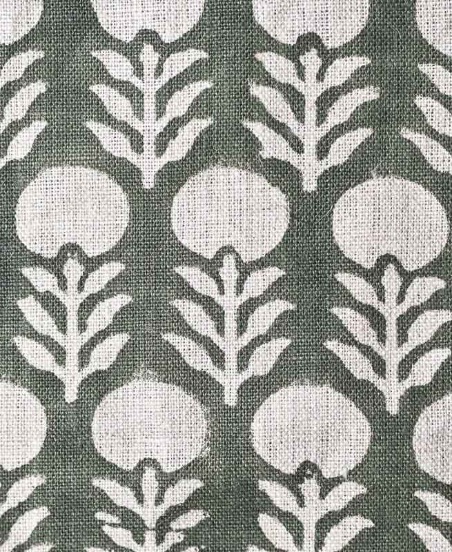 Edison Hand Block Printed Indian Linen Fabric Linen Fabric