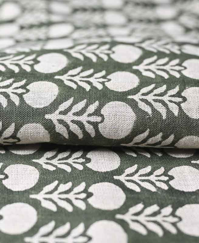 Edison Hand Block Printed Indian Linen Fabric Linen Fabric