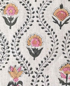 Seraphina Ethnic Designer Floral Print for Upholstery Linen Fabric