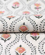 Seraphina Ethnic Designer Floral Print for Upholstery Linen Fabric