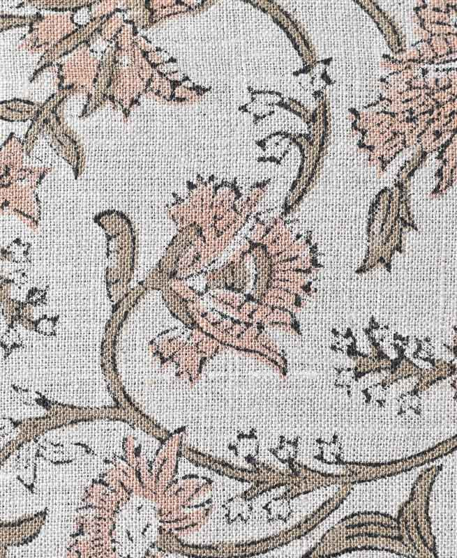 Cora Hand Block Printed Linen Linen Fabric