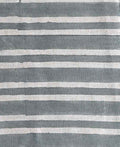 Natural Block Multistripes Heavy Linen Fabric for Upholstery - Teal Blue Linen Fabric