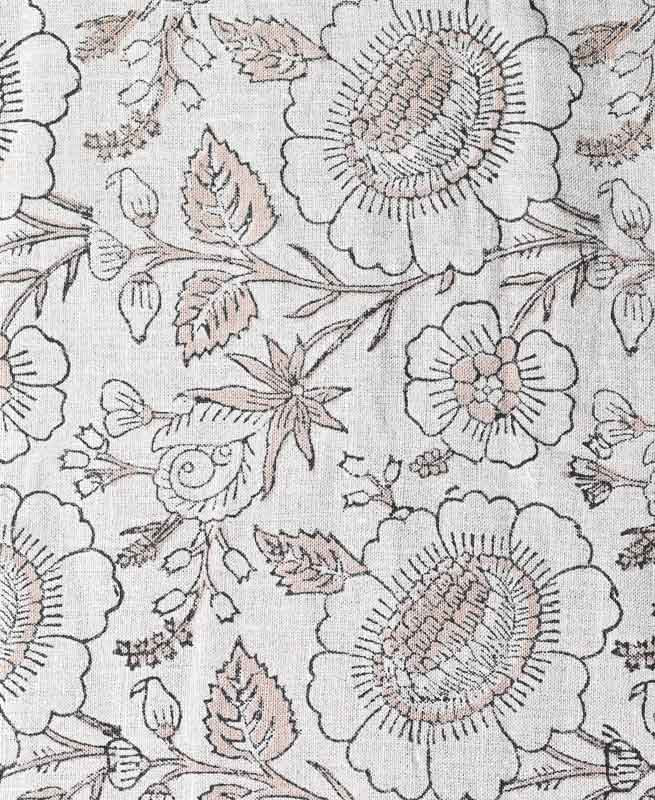 Romy Printed Linen Fabric Soft Fawn Linen Fabric