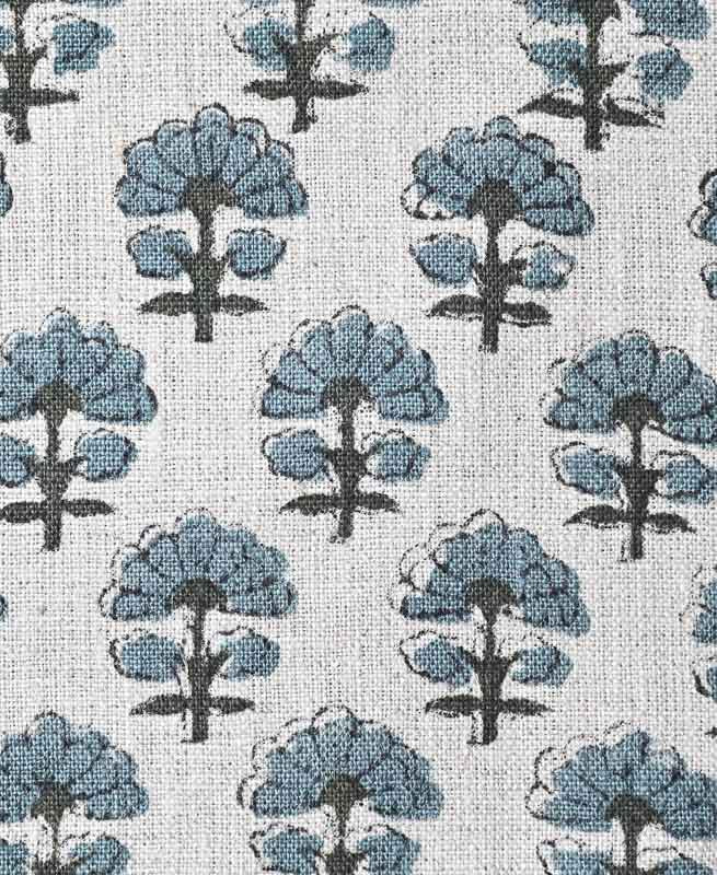 Sage Linen Block Print Fabric Linen Fabric