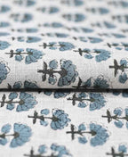 Sage Linen Block Print Fabric Linen Fabric