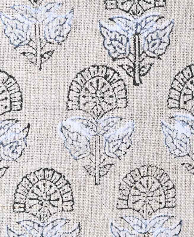 Peregrine Block Print Thick Linen Fabric Linen Fabric
