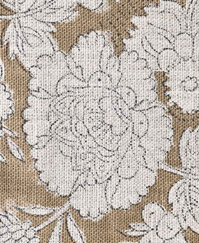 Brice Hand Block Printed Linen Fabric Linen Fabric