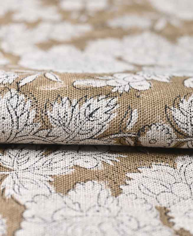 Brice Hand Block Printed Linen Fabric Linen Fabric