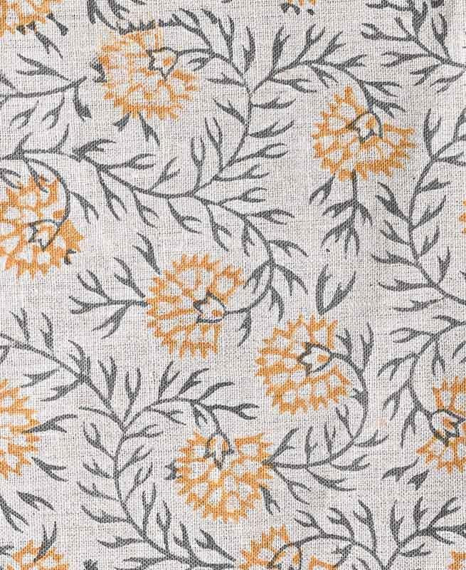 Casey Block Printed Linen Fabric Linen Fabric