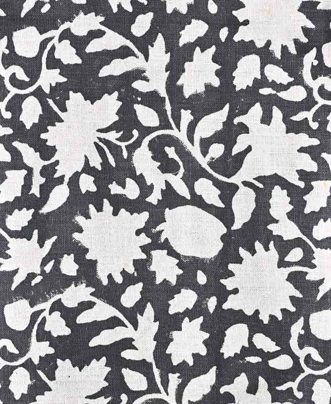 Adrian Hand Block Printed Linen Fabric Warm White Linen Fabric