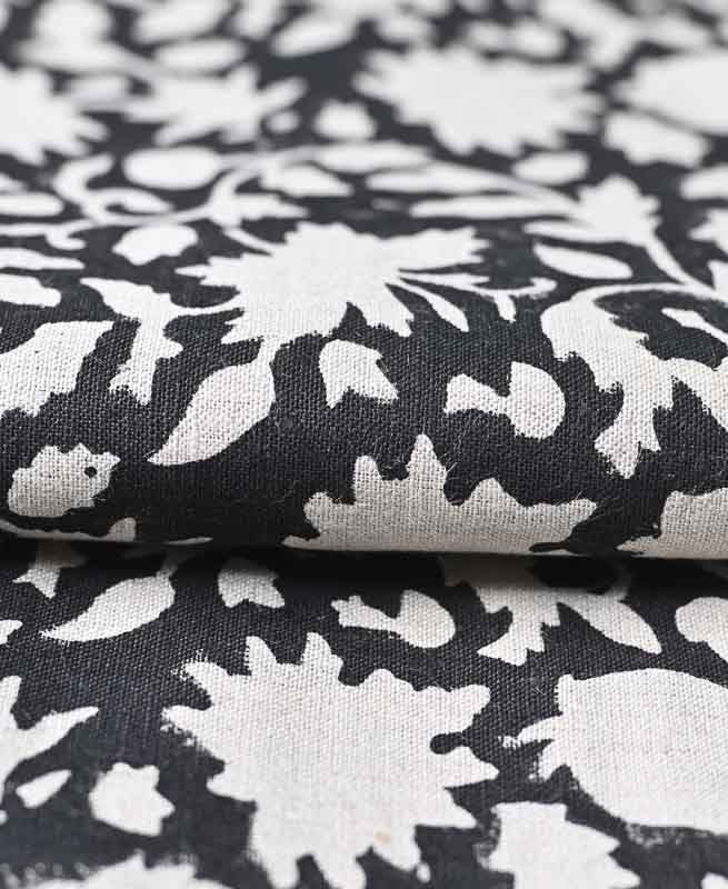Adrian Hand Block Printed Linen Fabric Linen Fabric