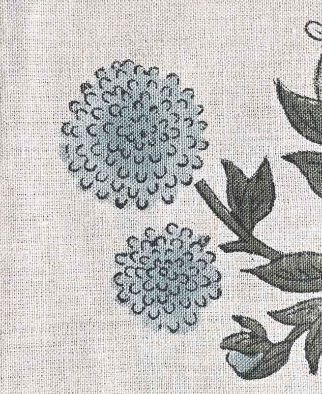 Tony Hand Block Printed Upholstery Linen Fabric Linen Fabric