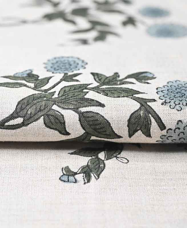 Tony Hand Block Printed Upholstery Linen Fabric Linen Fabric