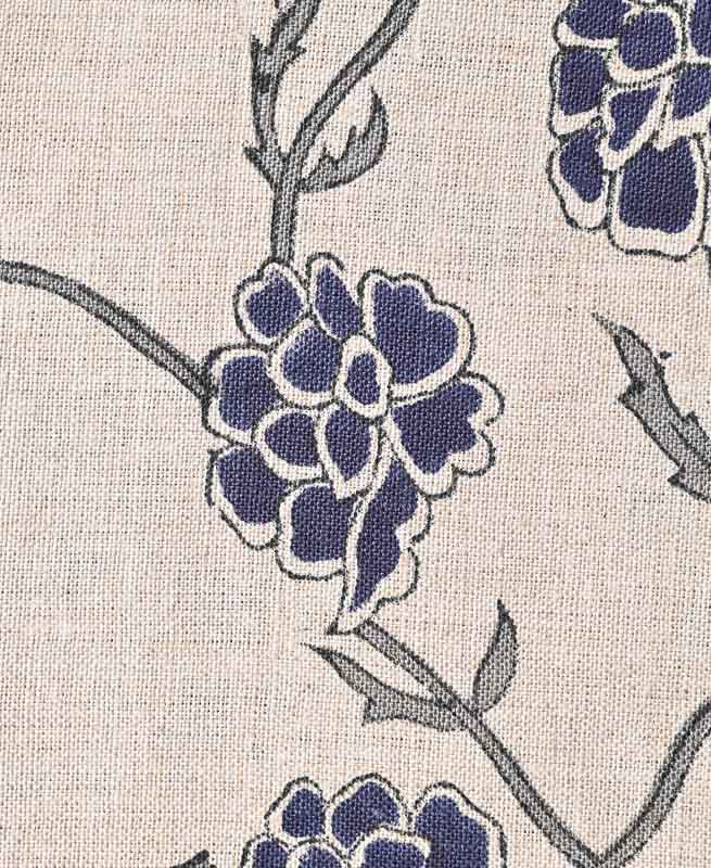 Edward Indian Hand Block Print Linen Fabric Linen Fabric