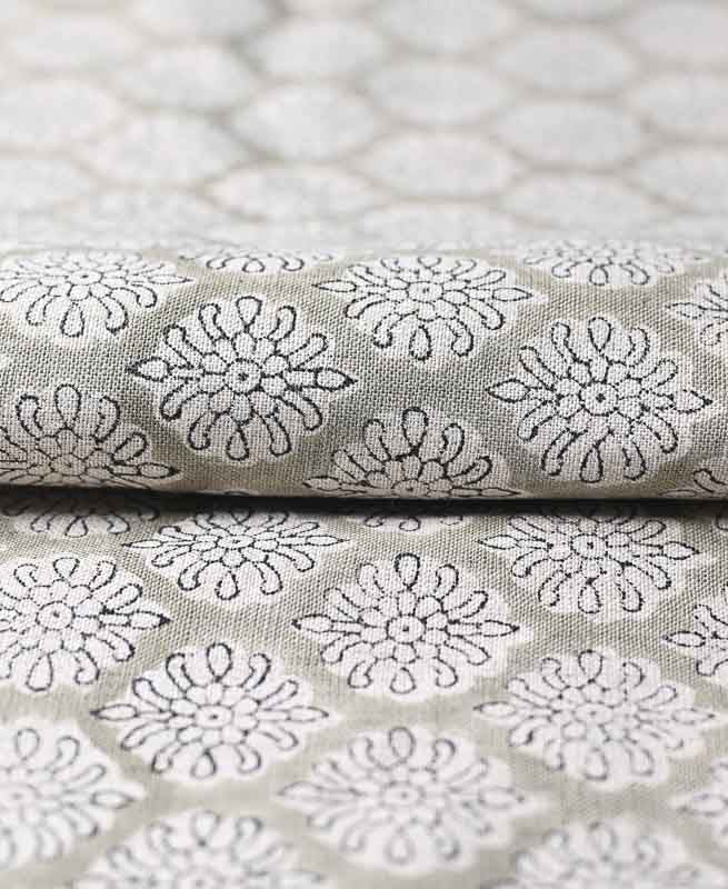 Jack Block Print Handloom Linen Linen Fabric