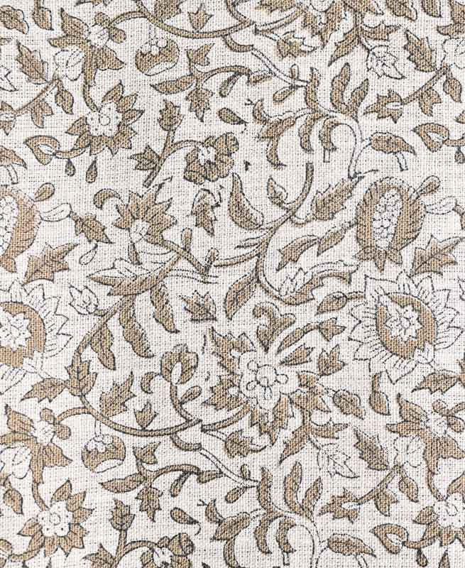 Devon Block Printed Linen Fabric Linen Fabric