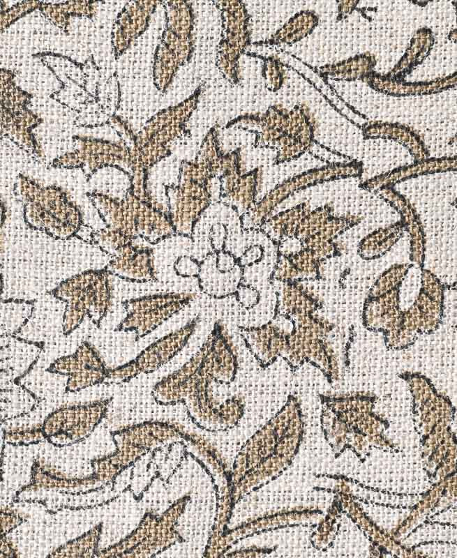 Devon Block Printed Linen Fabric Linen Fabric