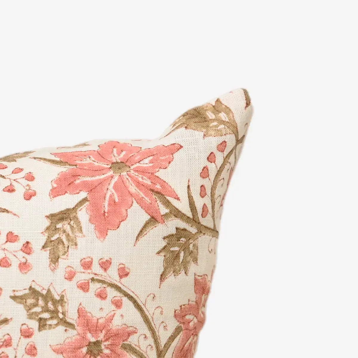 Botanical Drift Blossoms Trail Linen Pillow Cover - Ivory & Pink Pillow Covers