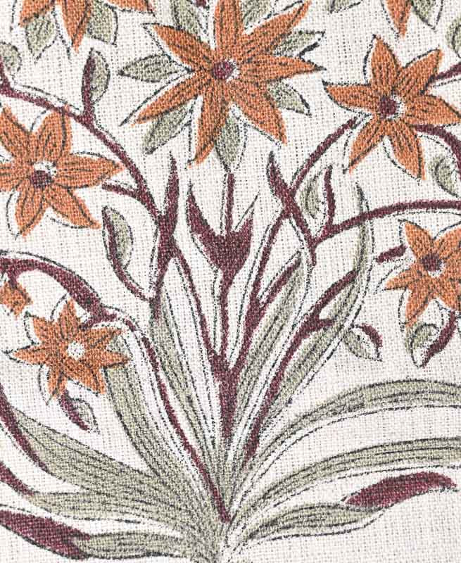 Danielle Indian Block Print Linen Linen Fabric