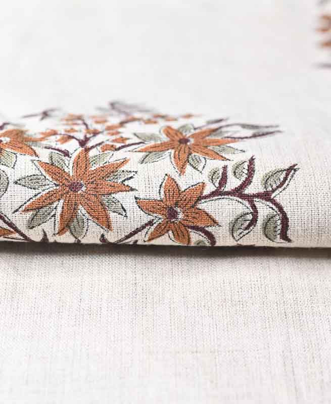 Danielle Indian Block Print Linen Linen Fabric