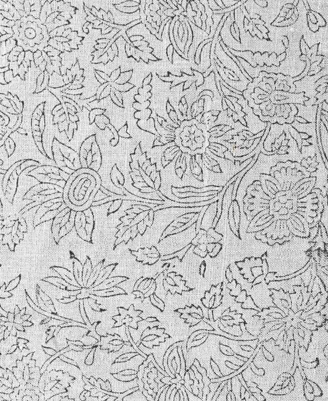 Euphemia Heavyweight Handloom Linen Fabric Black Grey Linen Fabric