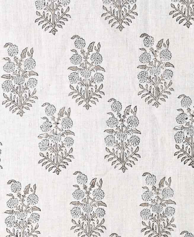 Clover Block Printed Linen Fabric Linen Fabric