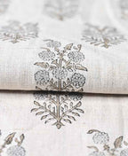 Clover Block Printed Linen Fabric Linen Fabric
