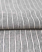 Natural Block Multistriped Heavy Linen Fabric for Upholstery Linen Fabric