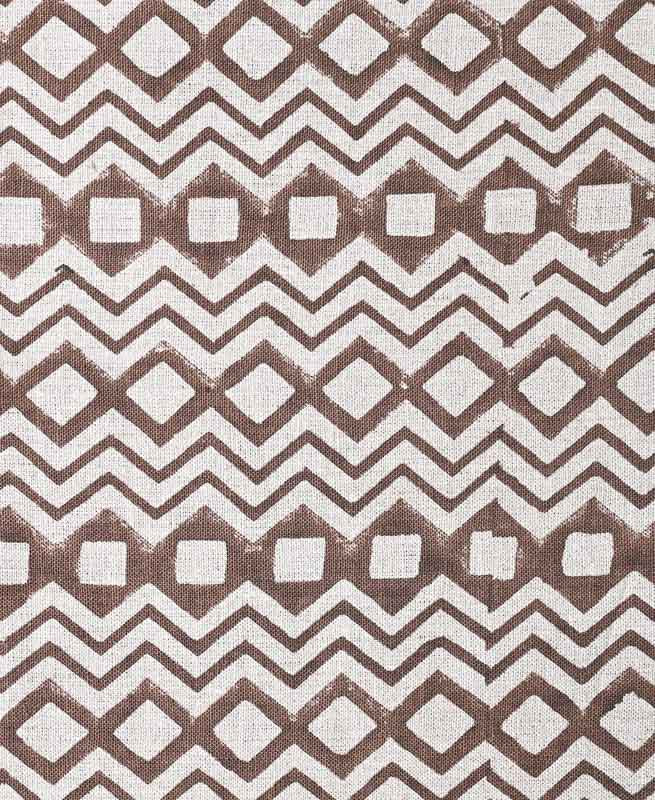 Etta Printed Linen Fabric Brown Linen Fabric