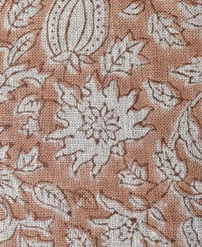 Caleb Hand Block Printed Linen Fabric Linen Fabric