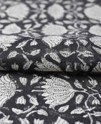 Tulip Flower Block Print Upholstery Fabric Linen Fabric