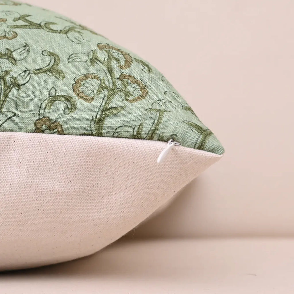 Flora Bloom Sage Green Pillow Cover Pillow Covers